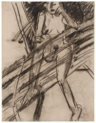 Seated Nude on Studio Bench 