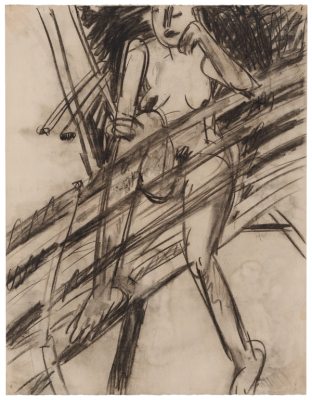 Seated Nude on Studio Bench 