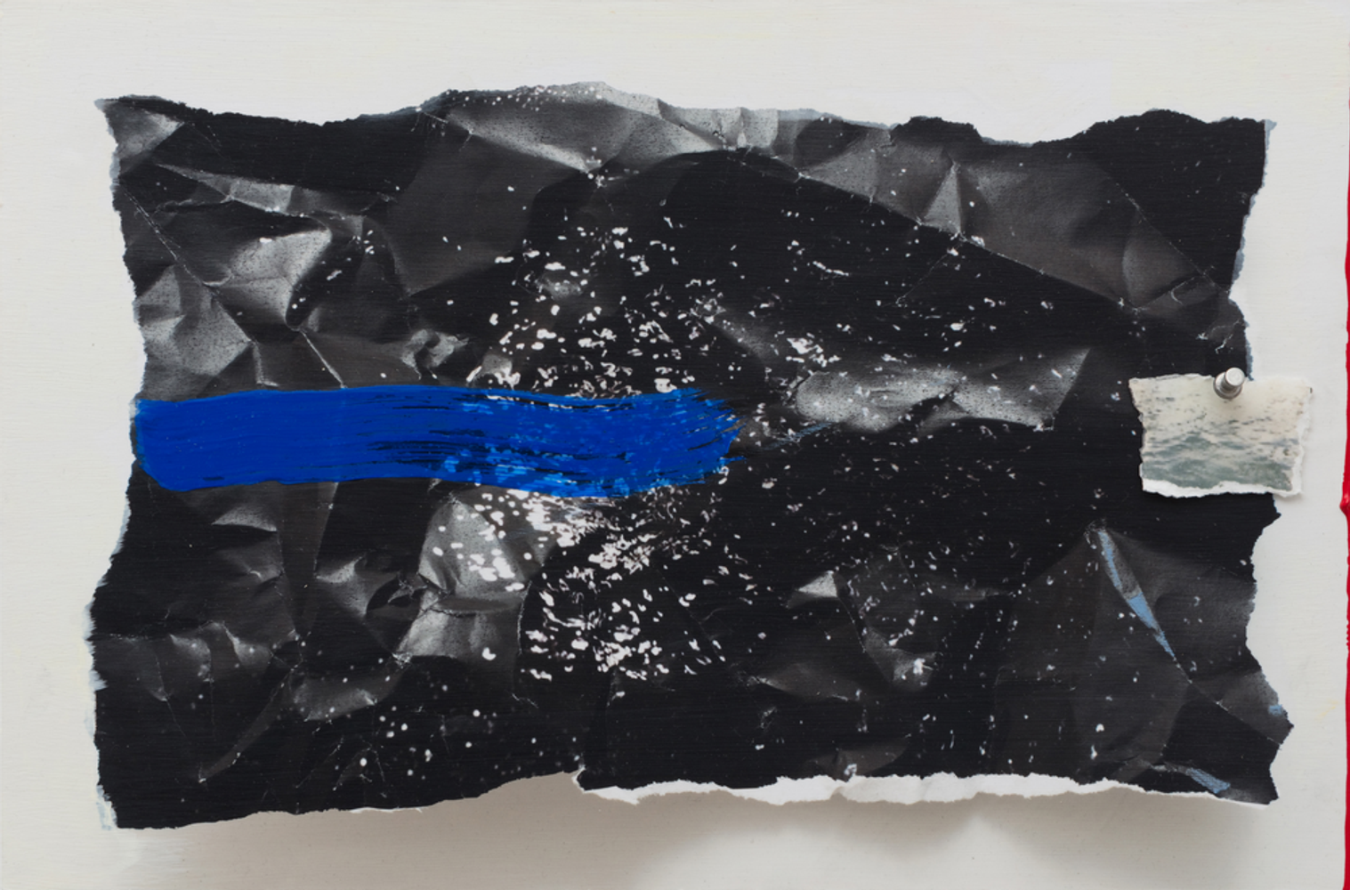 Afterimage, Screen with Blue Brush Stroke (Painting in its Archive)