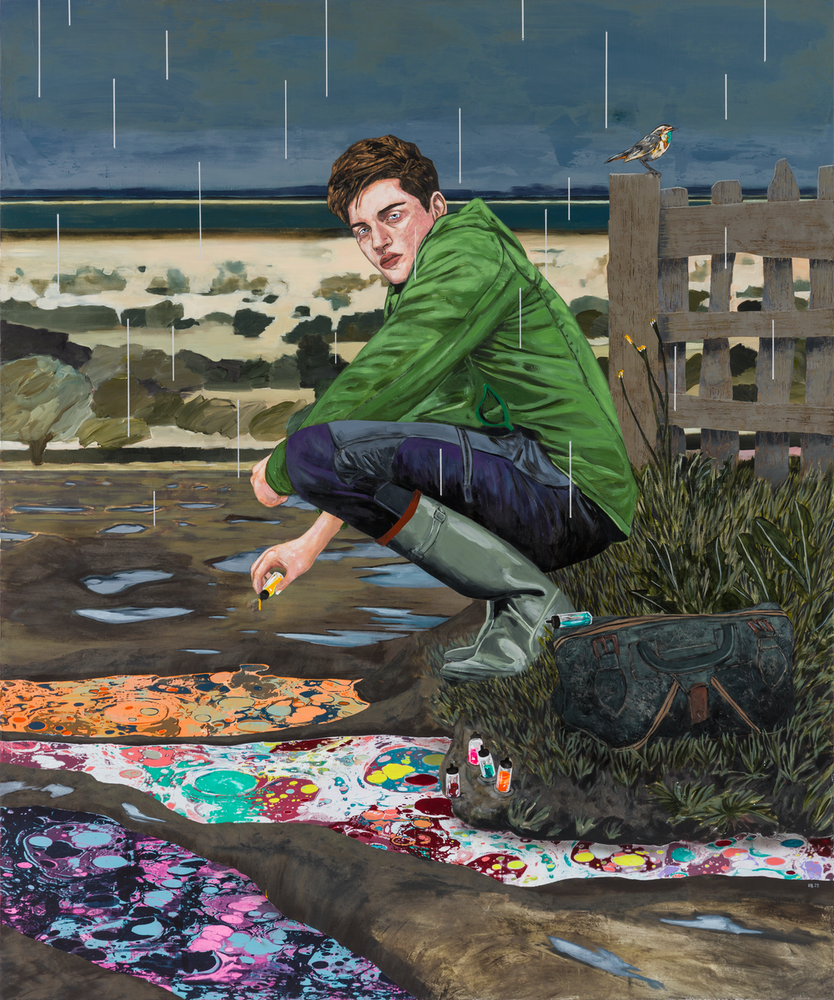 Conceptual Artist #8 (Land-based and intentionally ephemeral, his work aided by a trusted bag of food colouring elevates rural puddles)