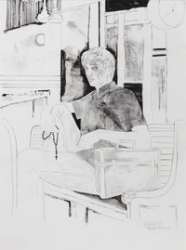 Conceptual Artist #14 (A formerly-sanctioned exorcist, he spends his weekends performing final rites at poorly reviewed exhibitions)