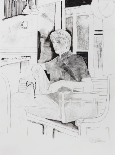 Conceptual Artist #14 (A formerly-sanctioned exorcist, he spends his weekends performing final rites at poorly reviewed exhibitions)