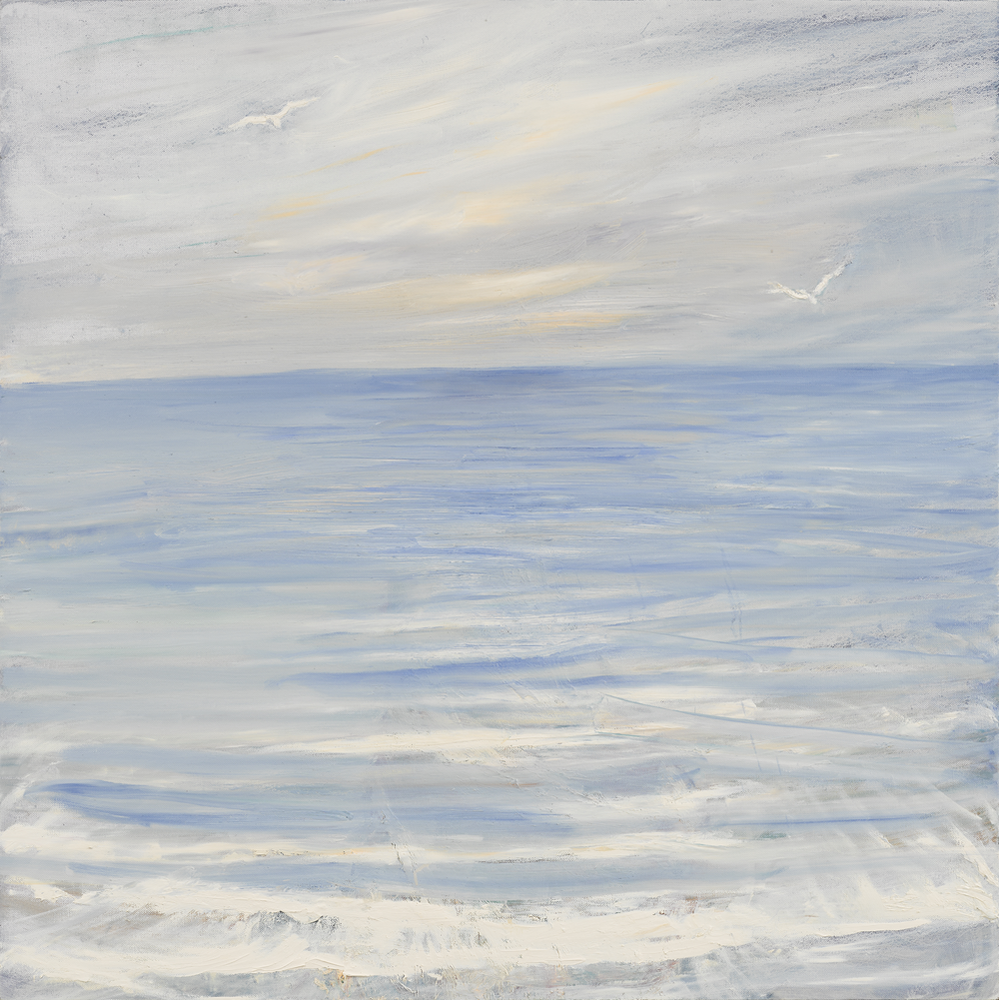 Gulls Flying over the Sea