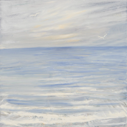 Gulls Flying over the Sea