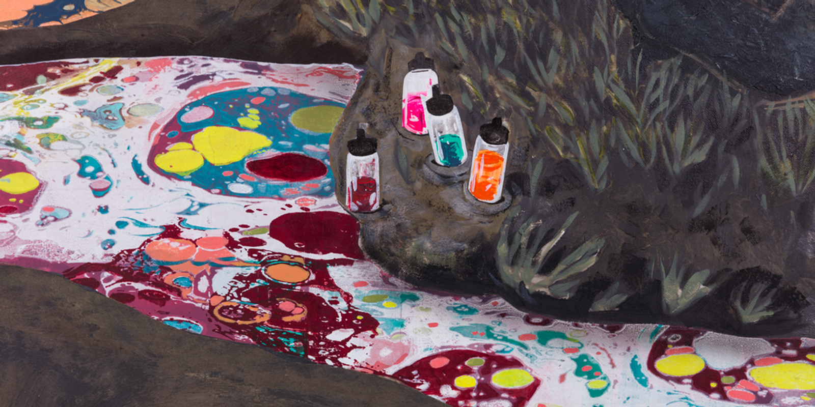 Conceptual Artist #8 (Land-based and intentionally ephemeral, his work aided by a trusted bag of food colouring elevates rural puddles)