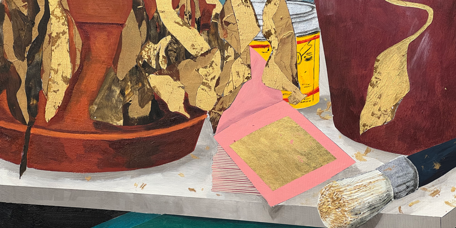 Conceptual Artist #5 (A budding gilder, his dying houseplants get the Midas touch)