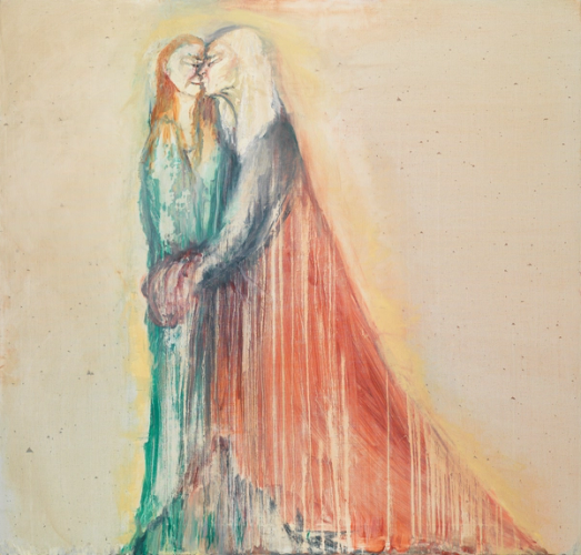 Old Woman Embracing Her Young Self