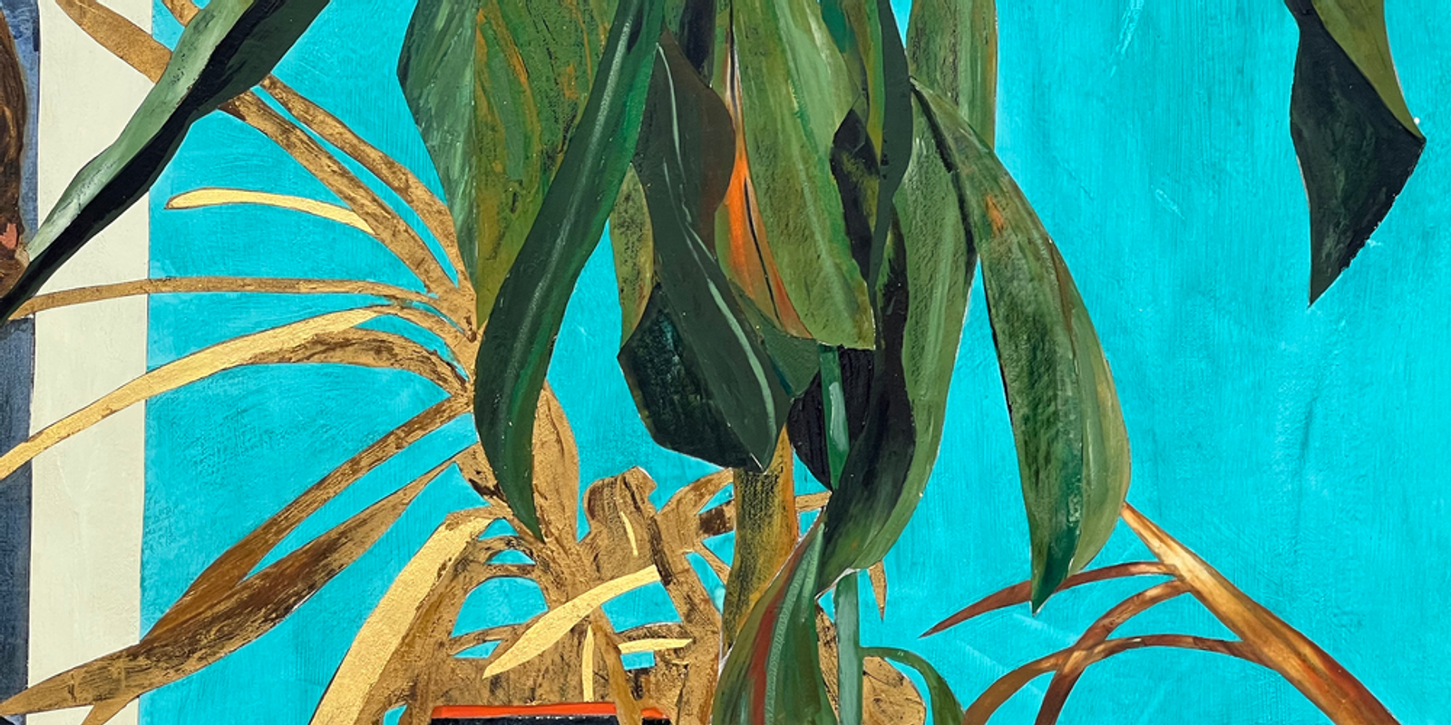 Conceptual Artist #5 (A budding gilder, his dying houseplants get the Midas touch)