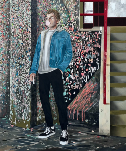 Conceptual Artist #3 (Chewing gum every waking hour of the day, he considers ‘Bubblegum Alley’ his archive)