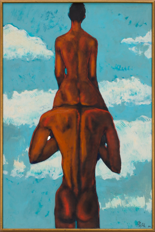 Woman on Man's Shoulders
