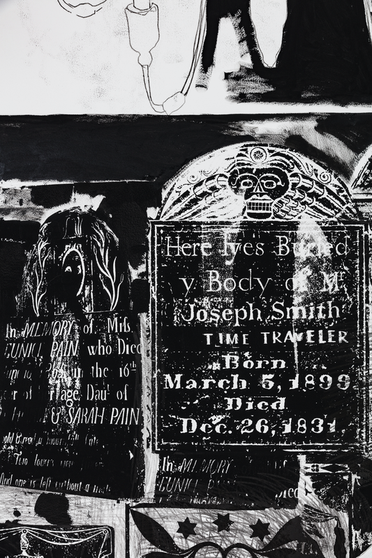 Conceptual Artist #6 (By combining different grave rubbings he invents lives that never existed)