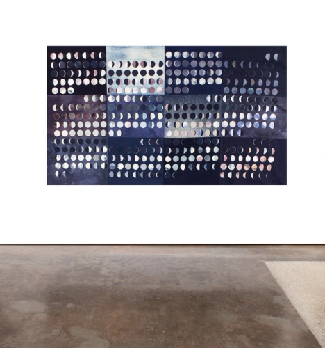 Lunar phases (hand sewn lunar cycle of 2021)