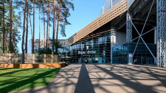 Snow Arena pastatas Druskininkuose žiemą