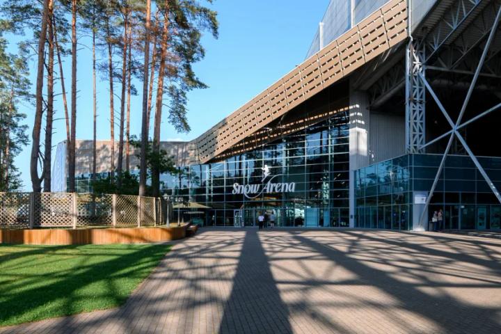Snow Arena pastatas Druskininkuose žiemą