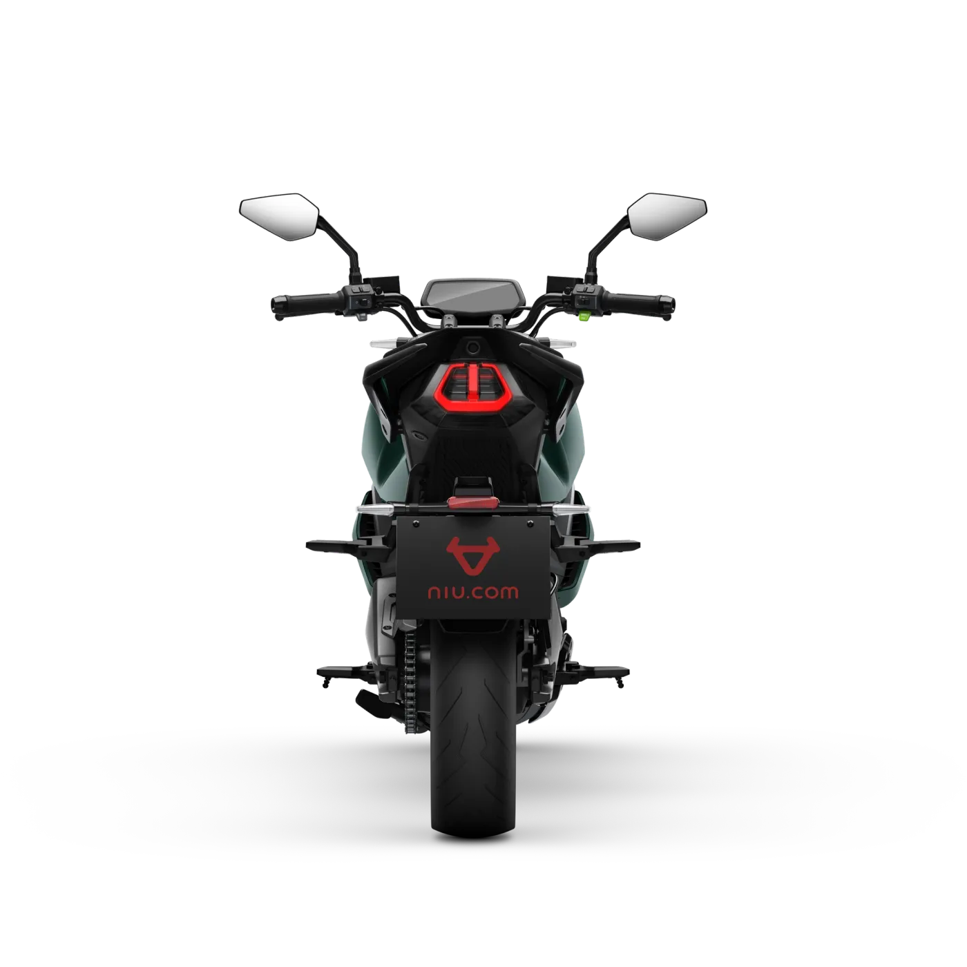 NIU RQi Sport en verde, vista trasera