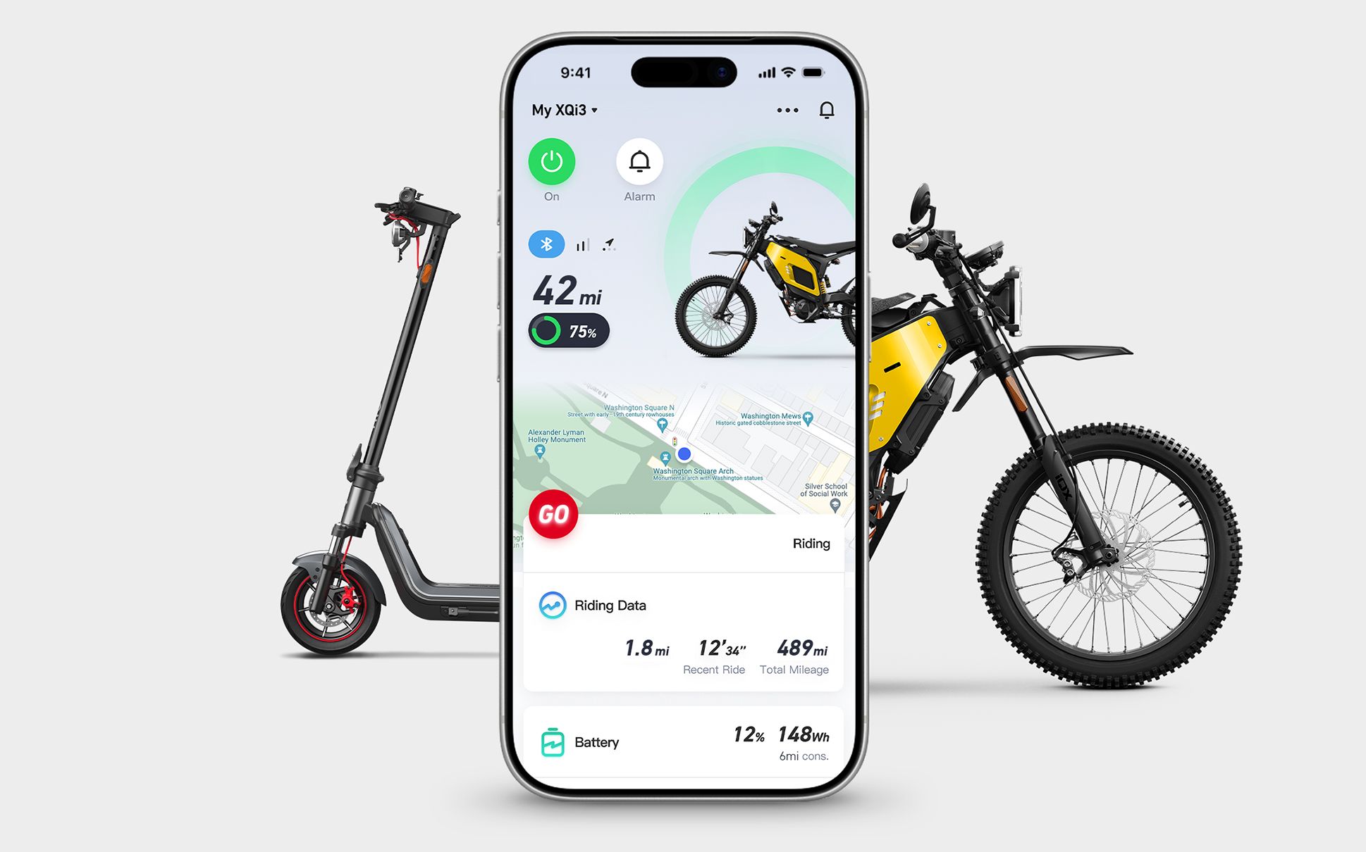 NIU App &mdash; smartphone cockpit with real-time anti-theft and GPS tracking