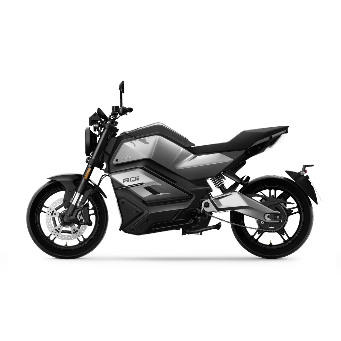 NIU RQi Sport en plata, vista lateral