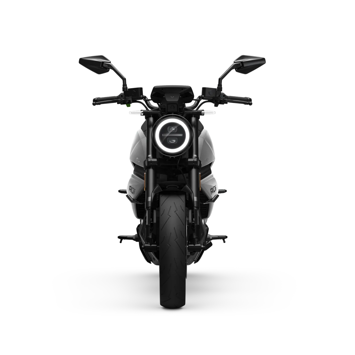 NIU RQi Sport en plata, vista frontal