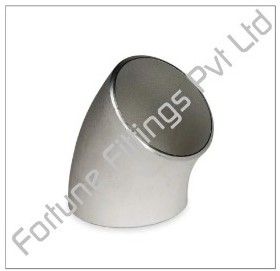 A 90 degree buttweld elbow with bevelled weld ends