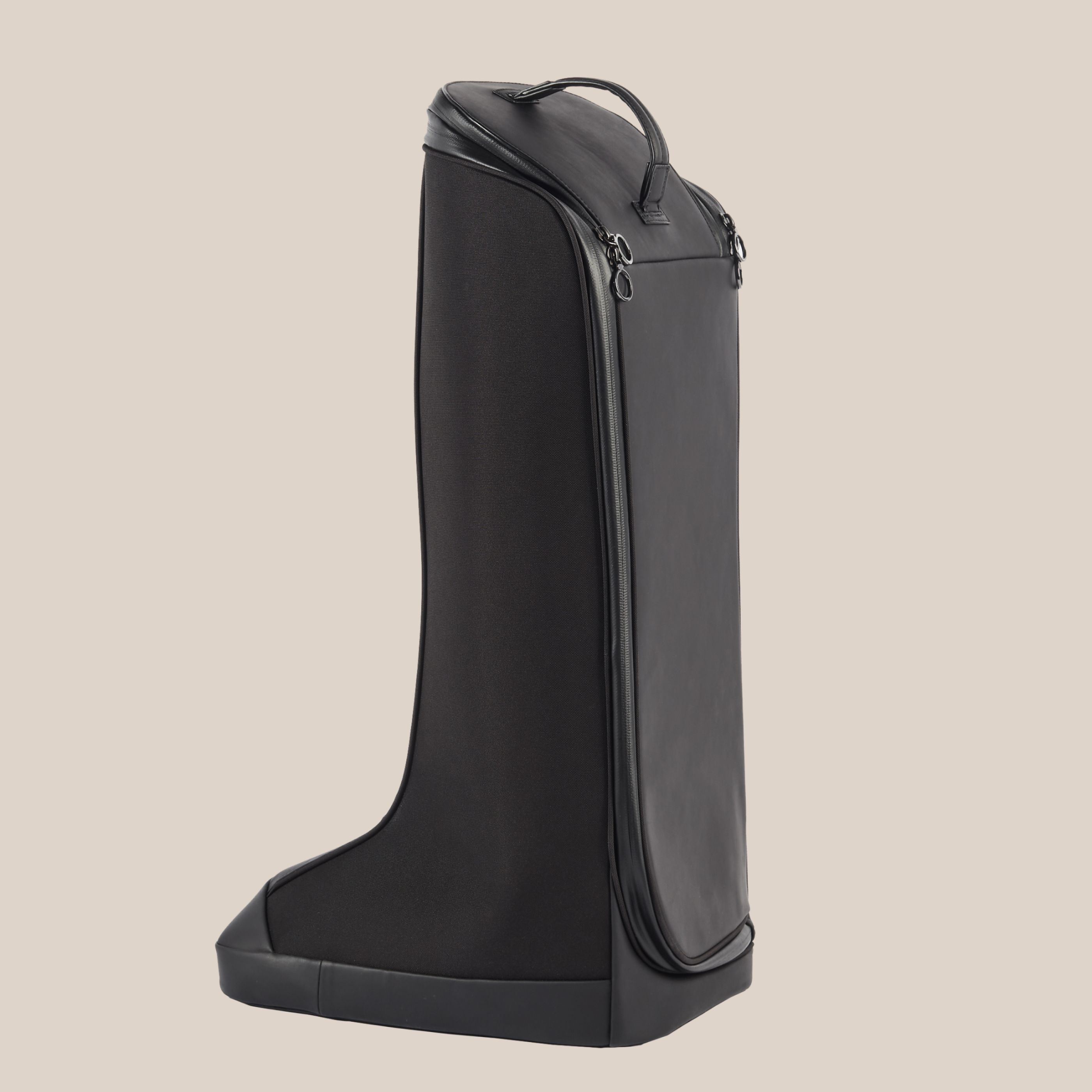 horse riding boot bag in black leather