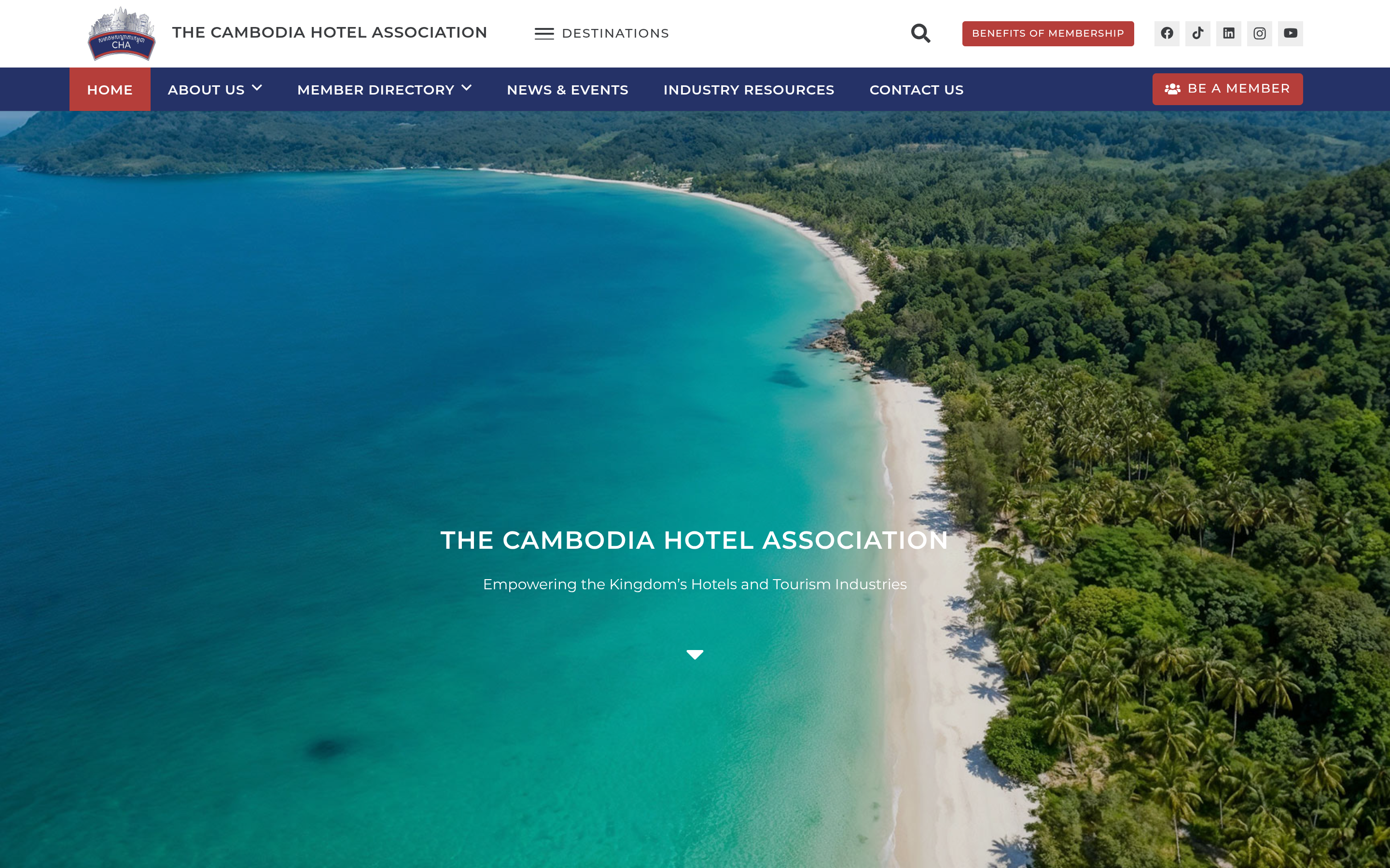 Cambodia Hotel Association's own website, the kind of institutional listing a Siem Reap property is judged against online