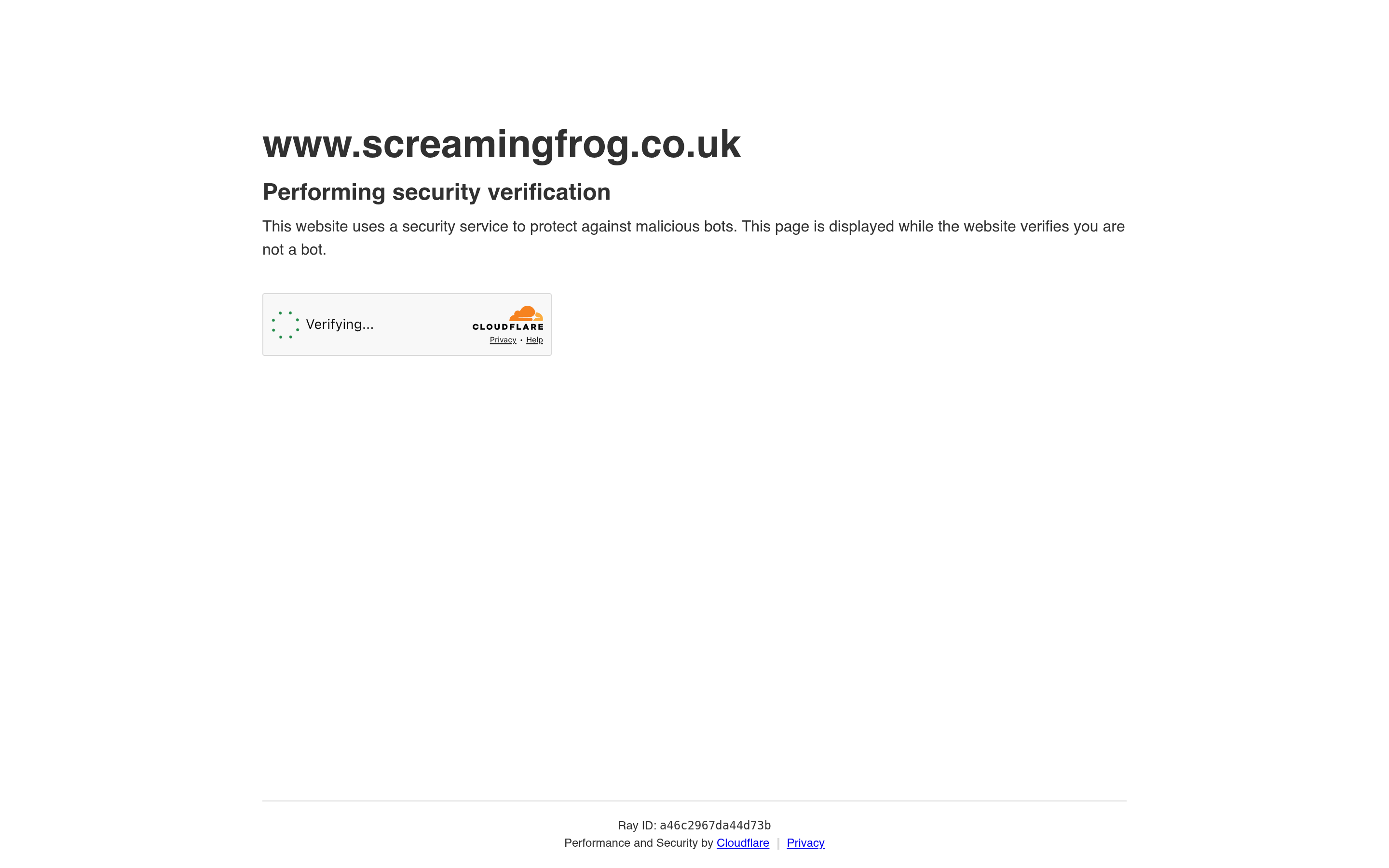 Screenshot of the Screaming Frog SEO Spider homepage, the website crawler used for pre-redesign technical audits