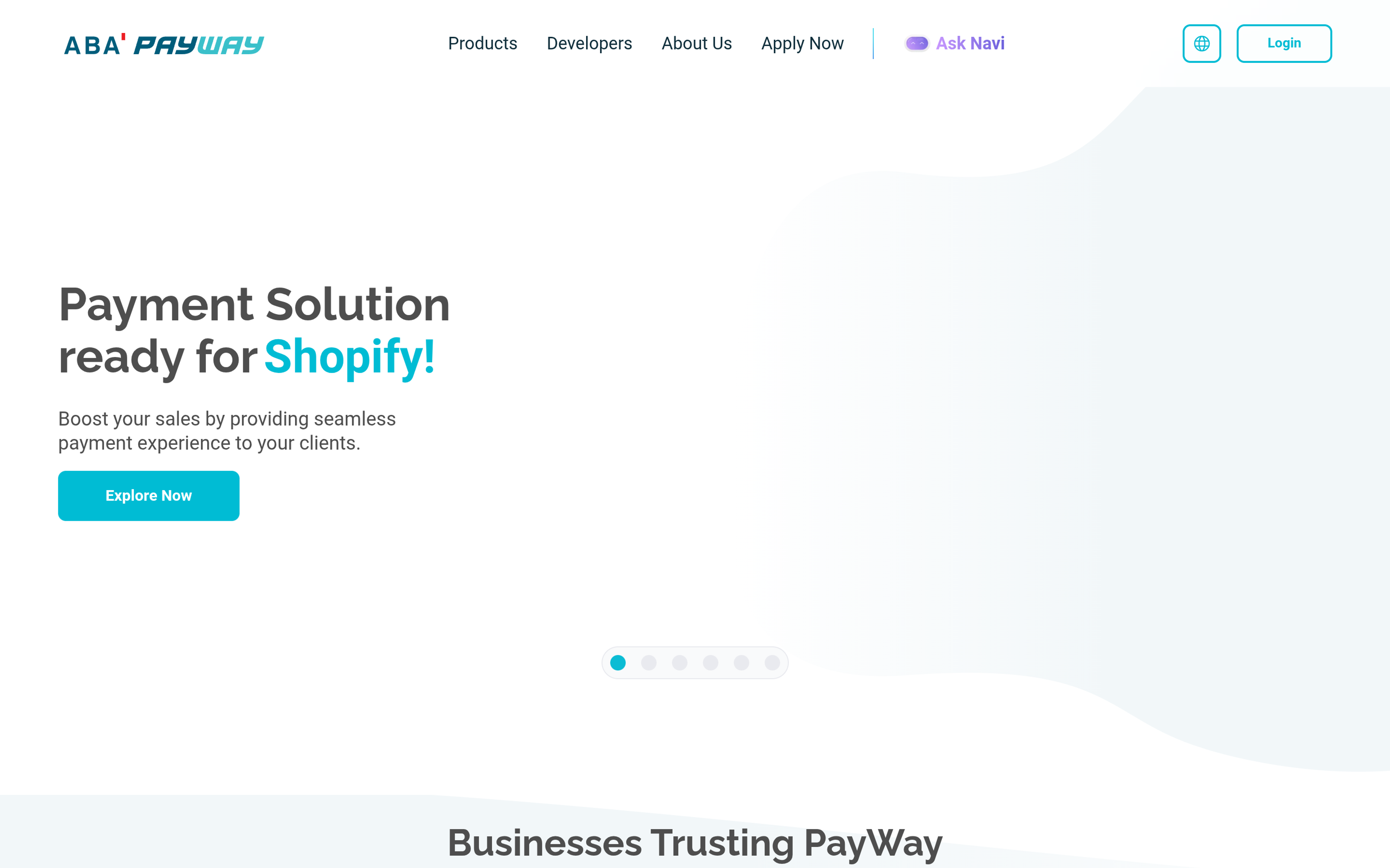 ABA PayWay online payment gateway homepage