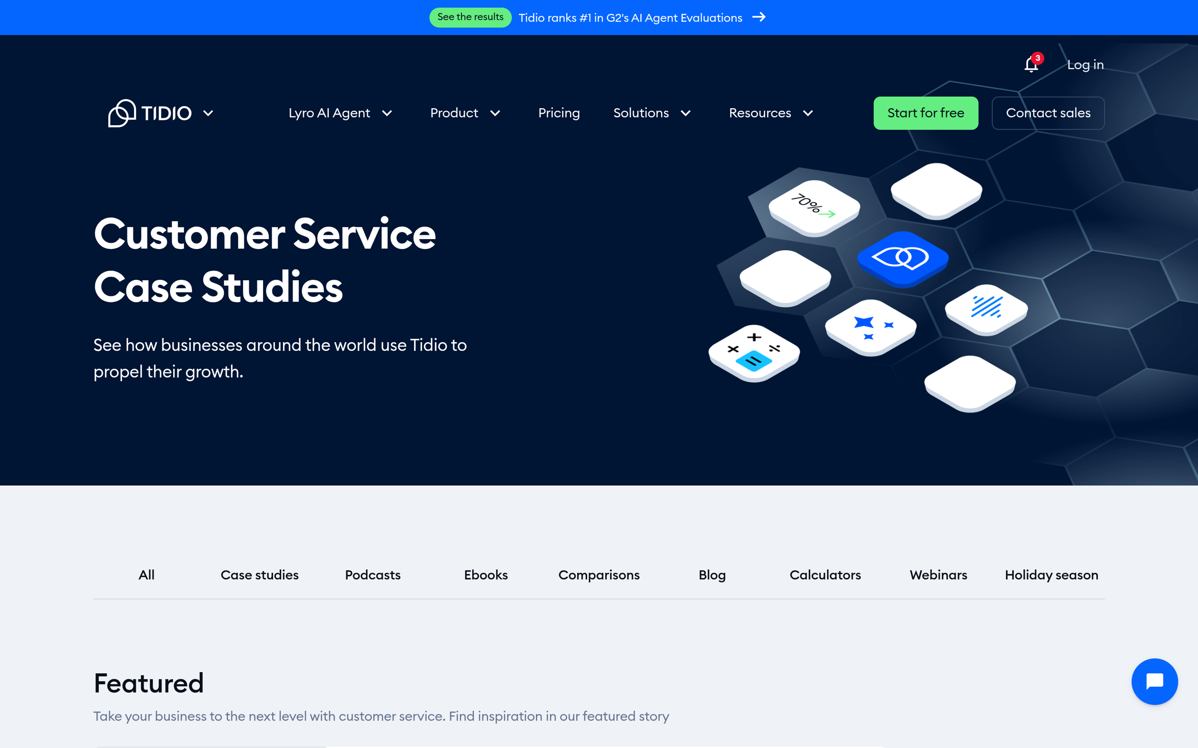 Tidio case study page describing how Phare Circus connected Messenger live chat to raise ticket bookings