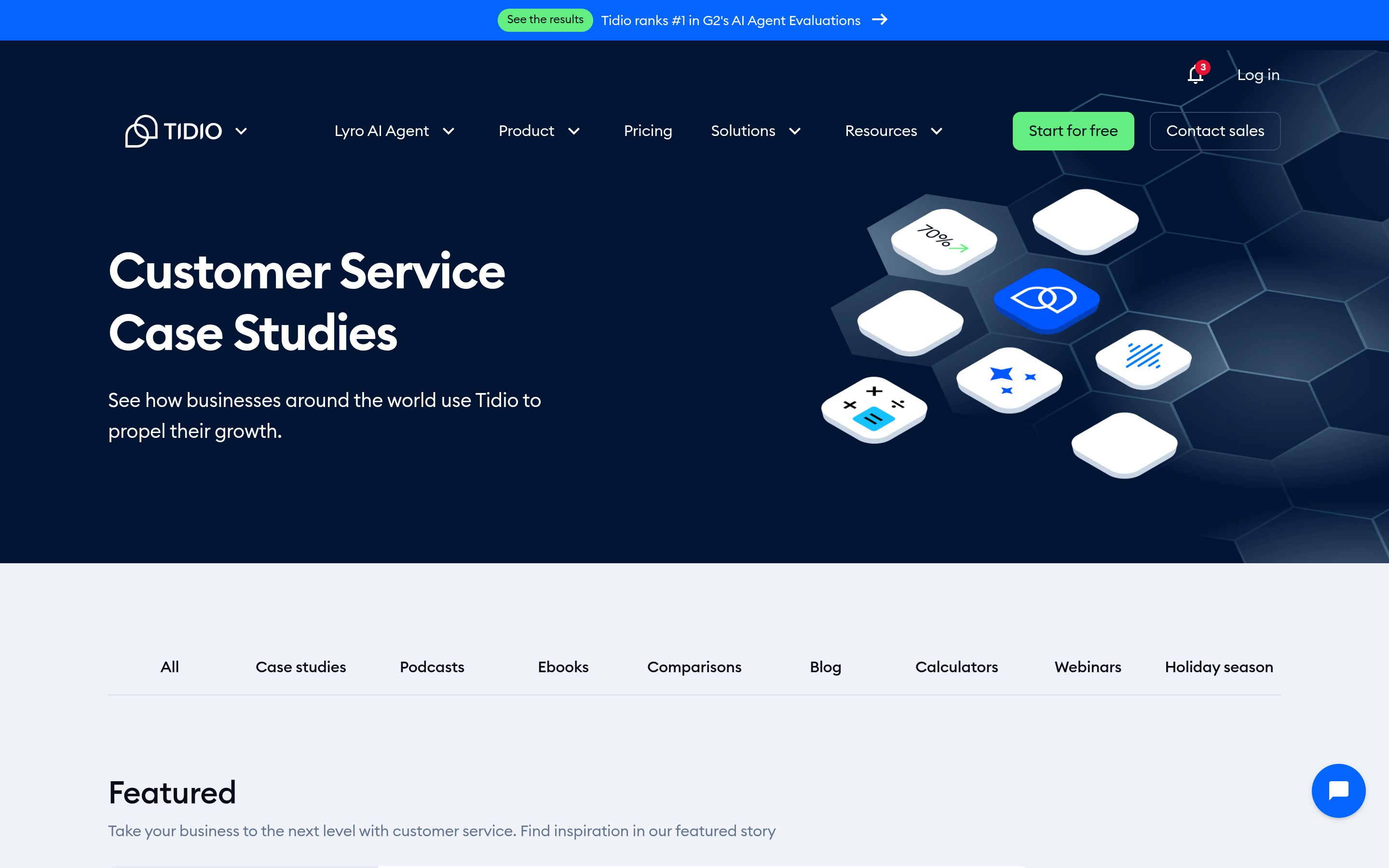Tidio case study page describing how Phare Circus connected Messenger live chat to raise ticket bookings
