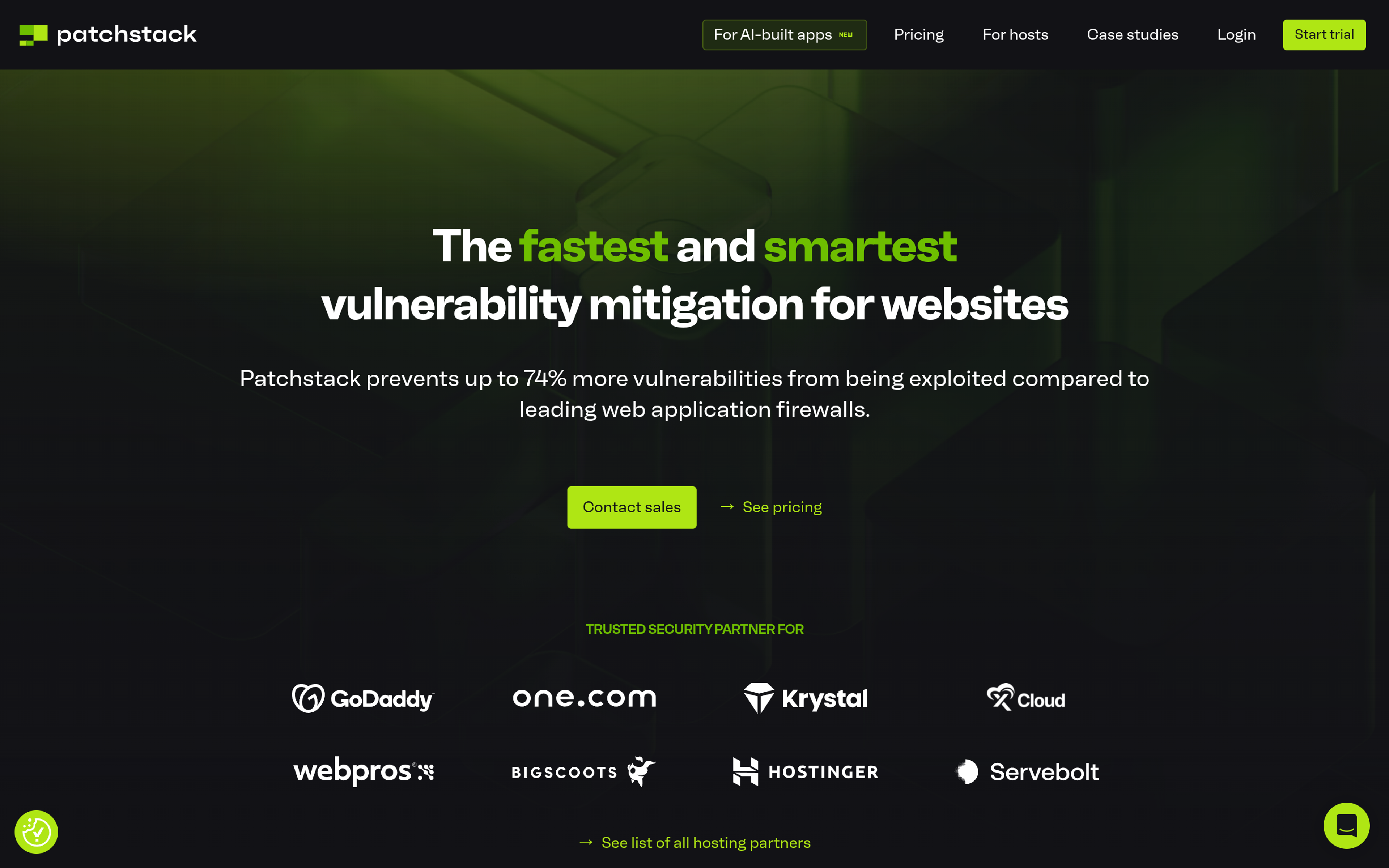 Patchstack website homepage, a WordPress vulnerability research firm