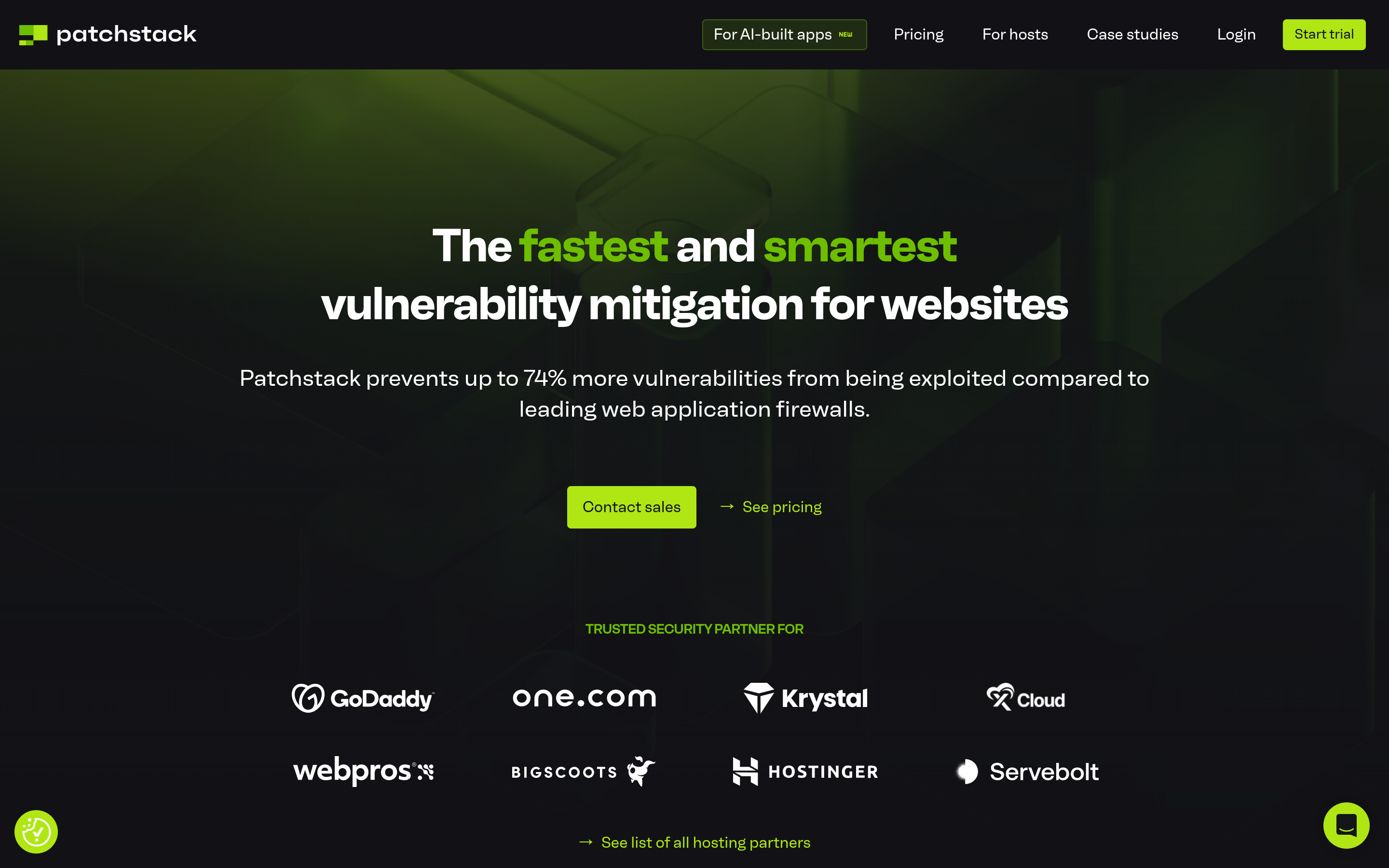 Patchstack website homepage, a WordPress vulnerability research firm