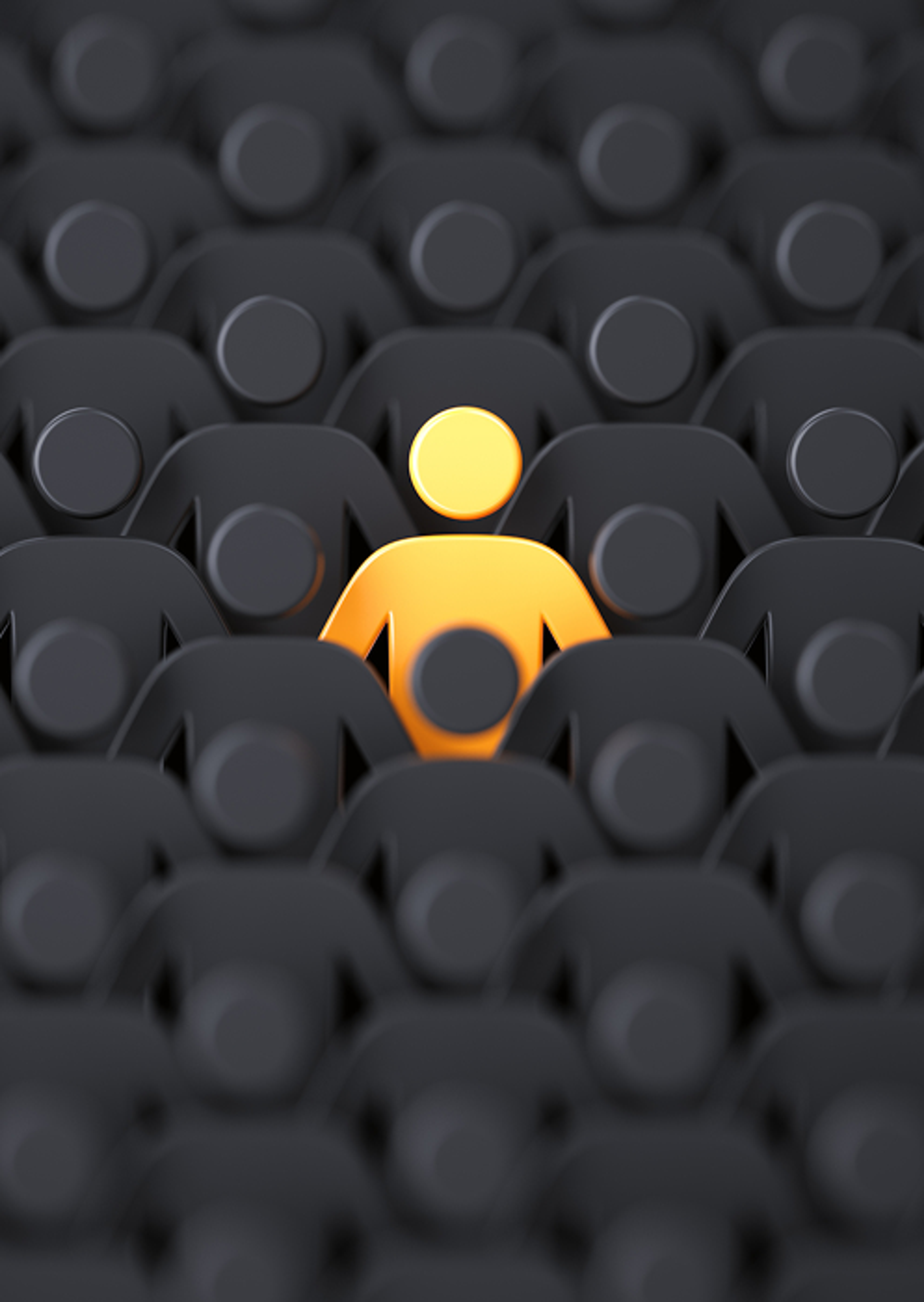 Graphic of a person standing out in a crowd