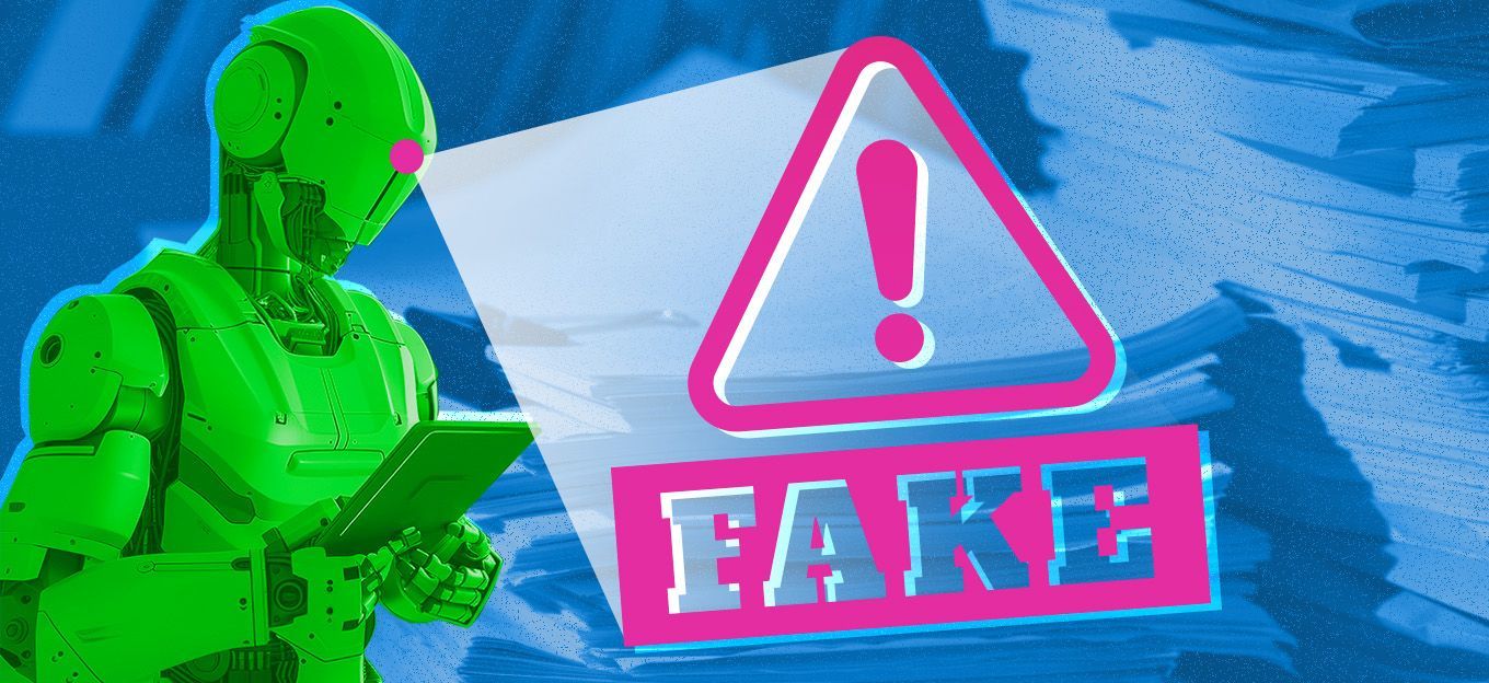 Concept image showing AI tools misidentifying human writing as artificial content