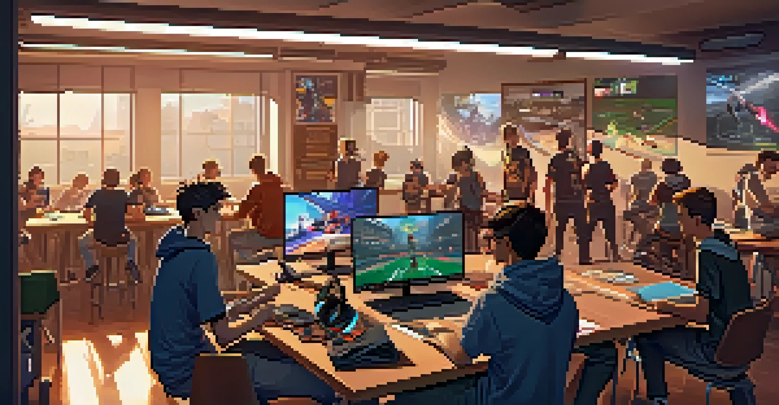 High school students in Rochester participating in an esports club meeting, strategizing and collaborating.