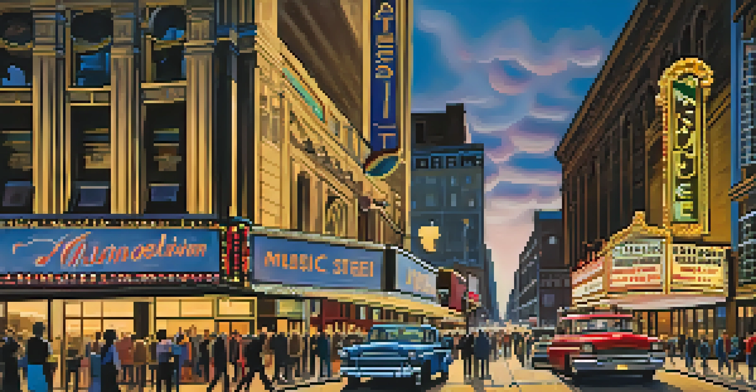 A collage of famous Rochester music venues showcasing a variety of musical styles and energetic crowds.