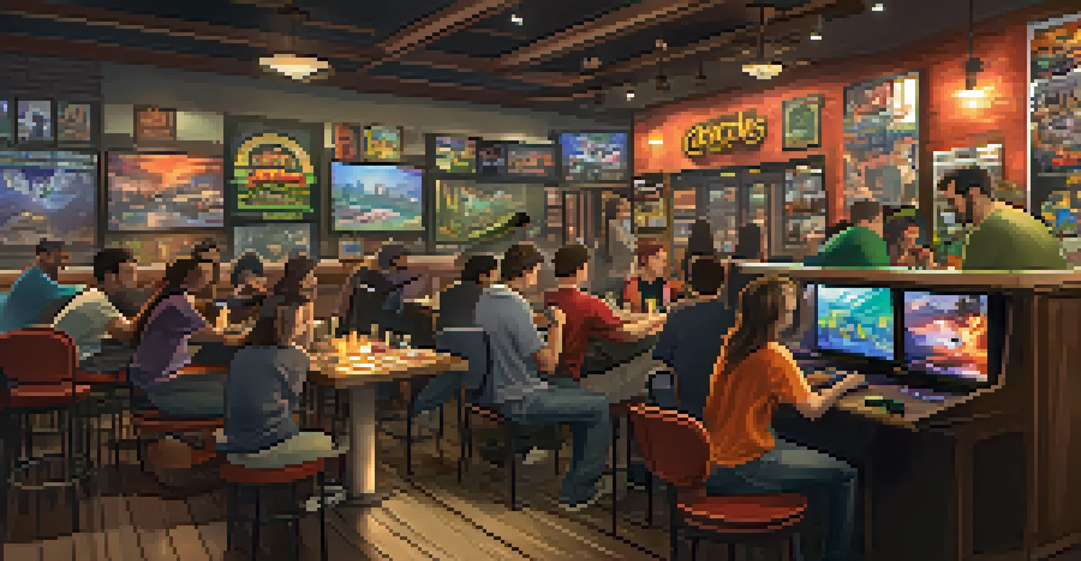 A gaming cafe in Rochester with young players engaged in friendly competition and conversation.