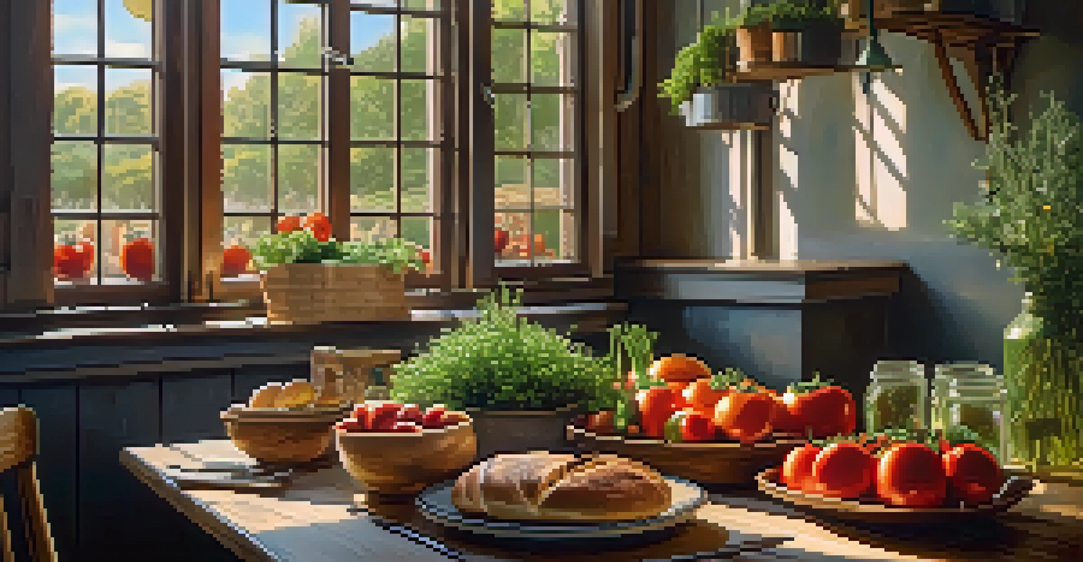 A rustic wooden table set with seasonal dishes showcasing fresh local ingredients in a farm-to-table restaurant.