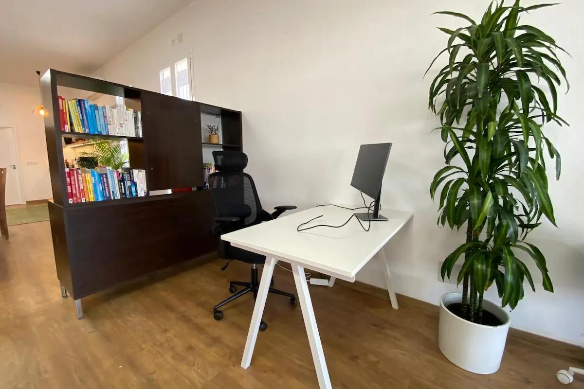 A dedicated coworking desk at DeskSpace