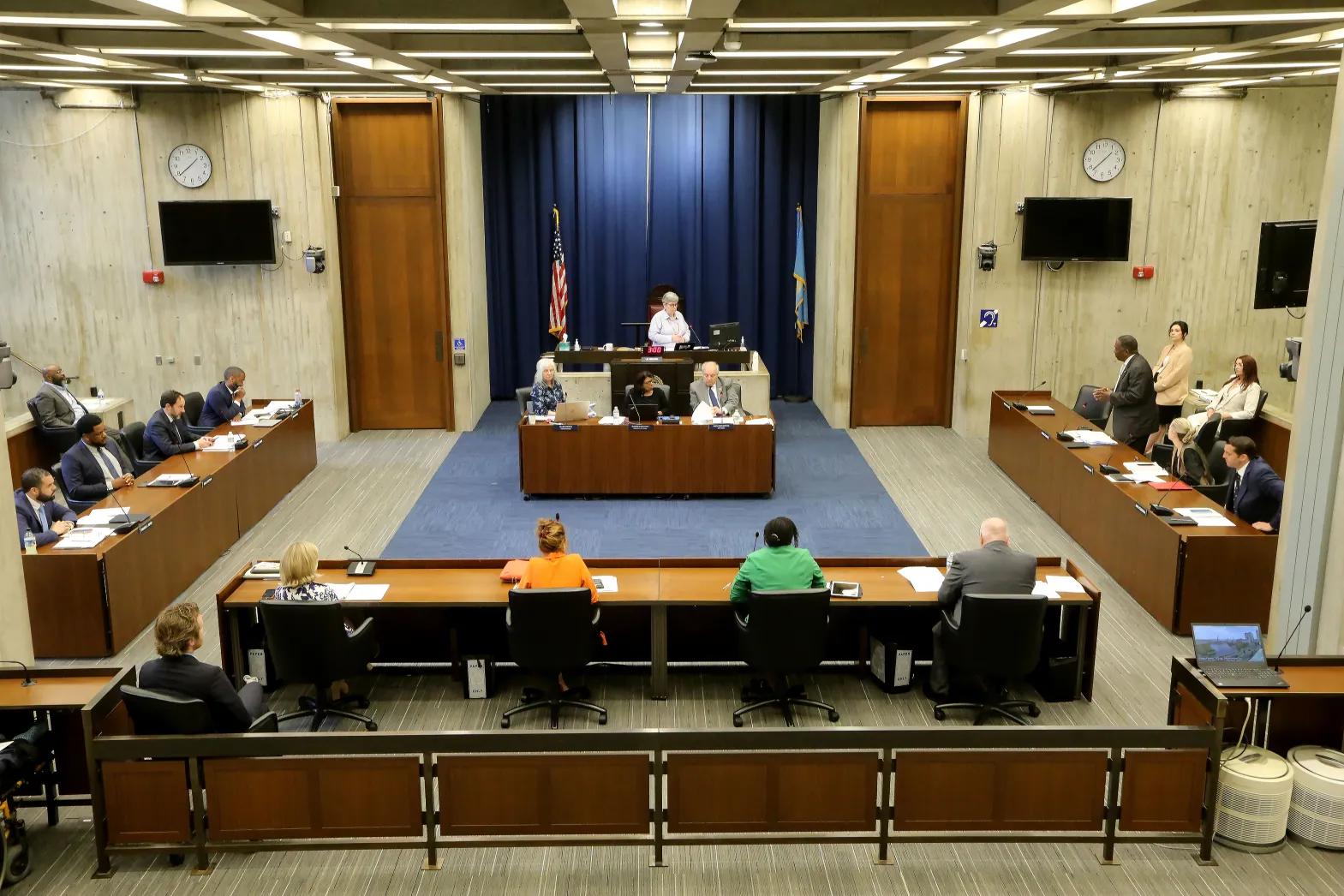 The Boston City Council chamber. Staff photo by Stuart Cahill/Boston Herald