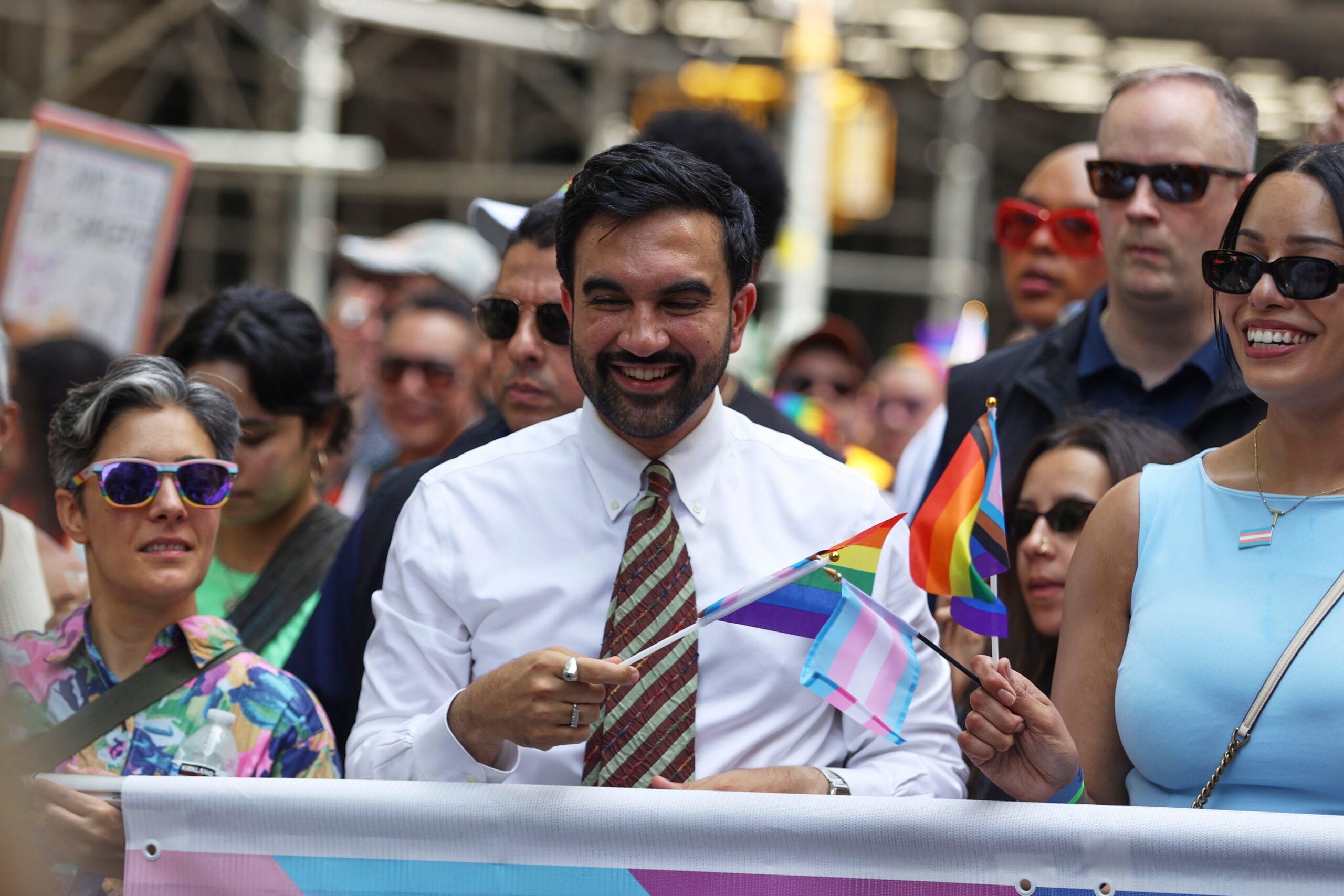 New York City Mayor Zohran Mamdani in the NYC Pride March