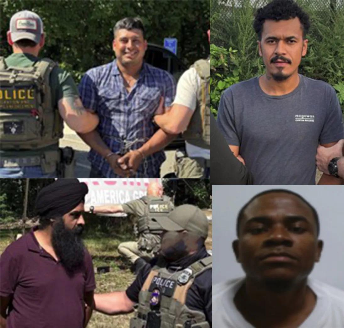 Boston’s arm of ICE continues to target accused criminals, from top left, Maximo Garcia-Lopez of Guatemala, Cleiton Toledo De Souza of Brazil, Satvir Singh of India, and Pekings Aziwung of Cameroon. (BostonERO photos )