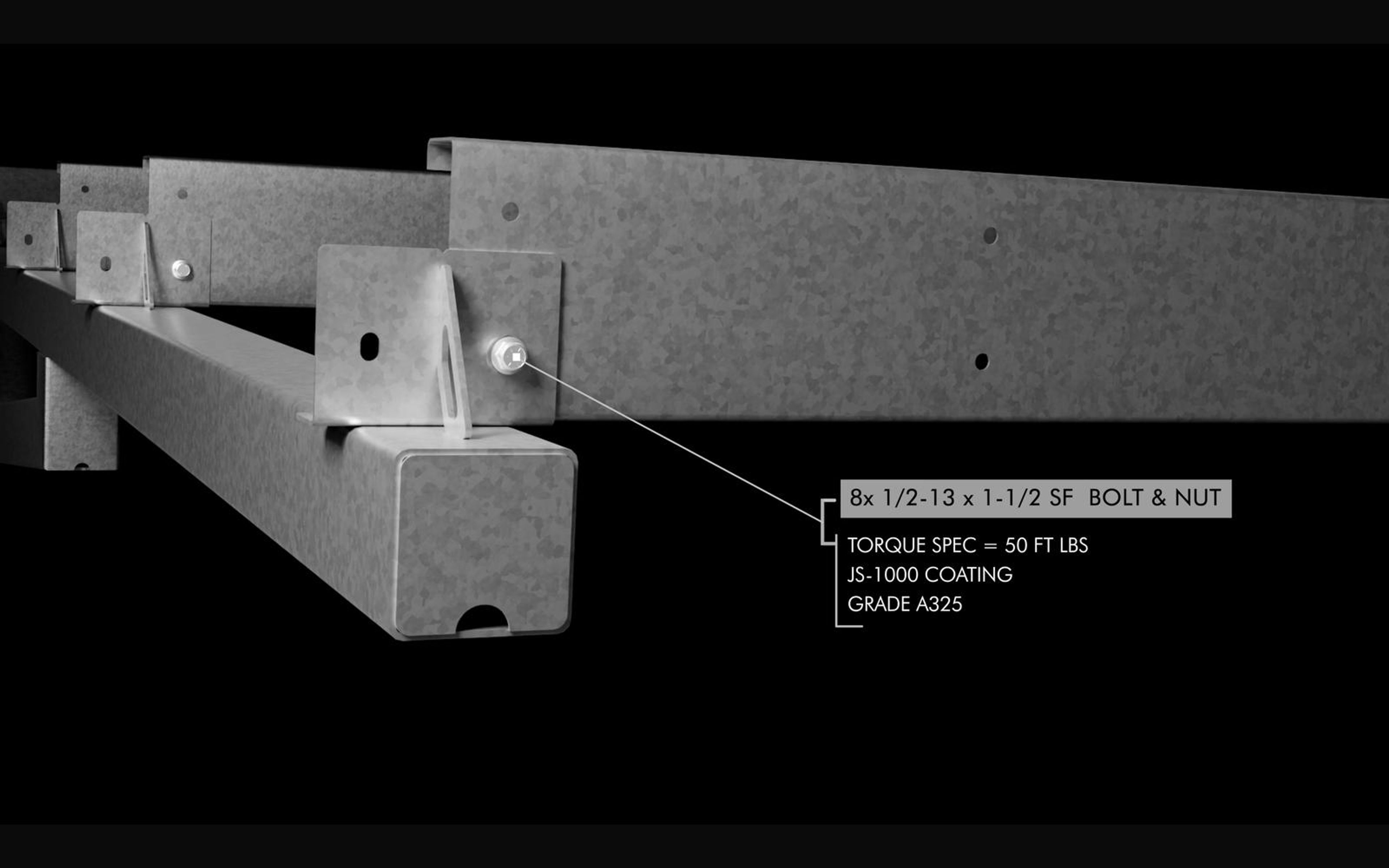 Callout on bolts and torque at a purlin connection