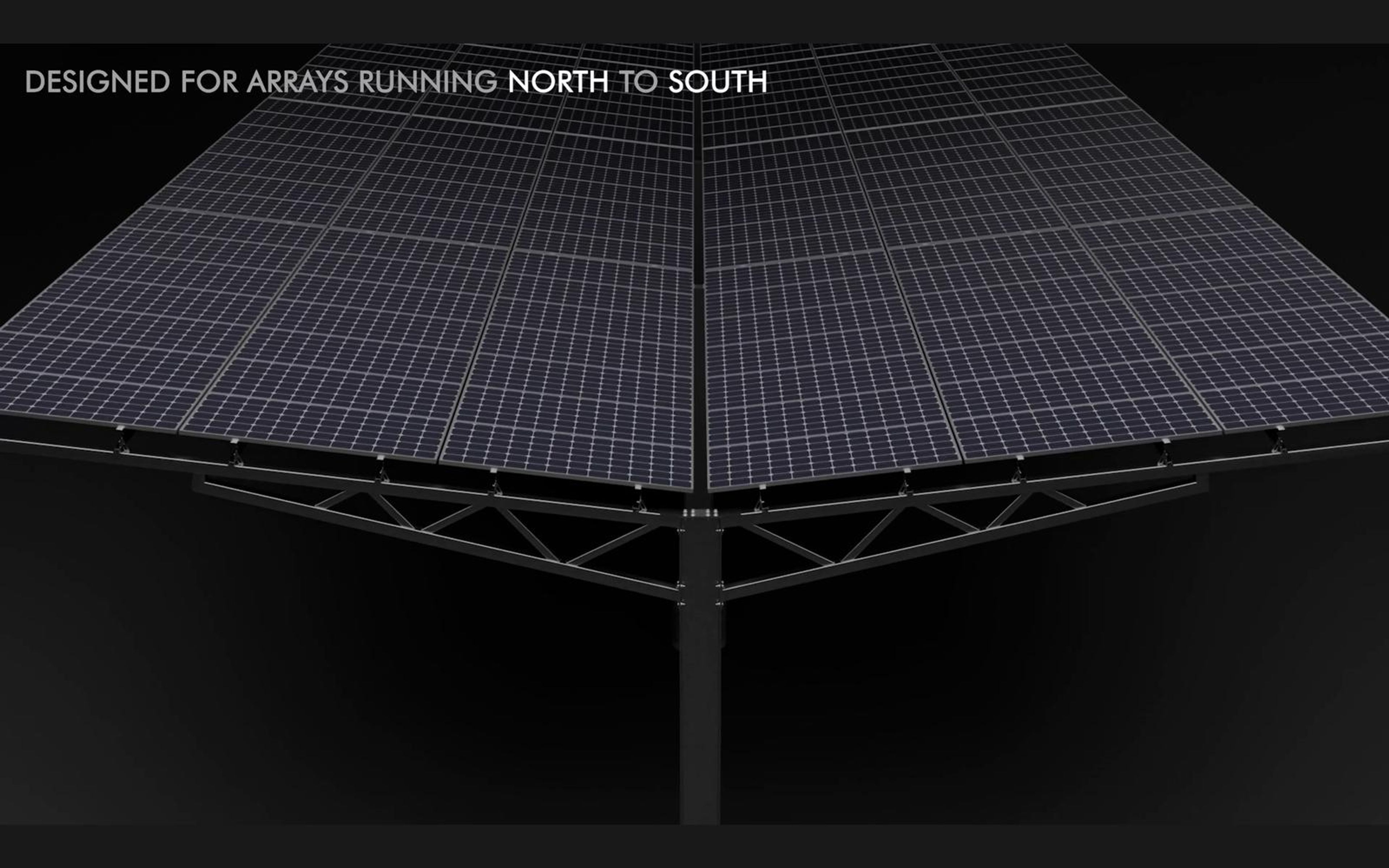 Solar canopy seen from below with the central column