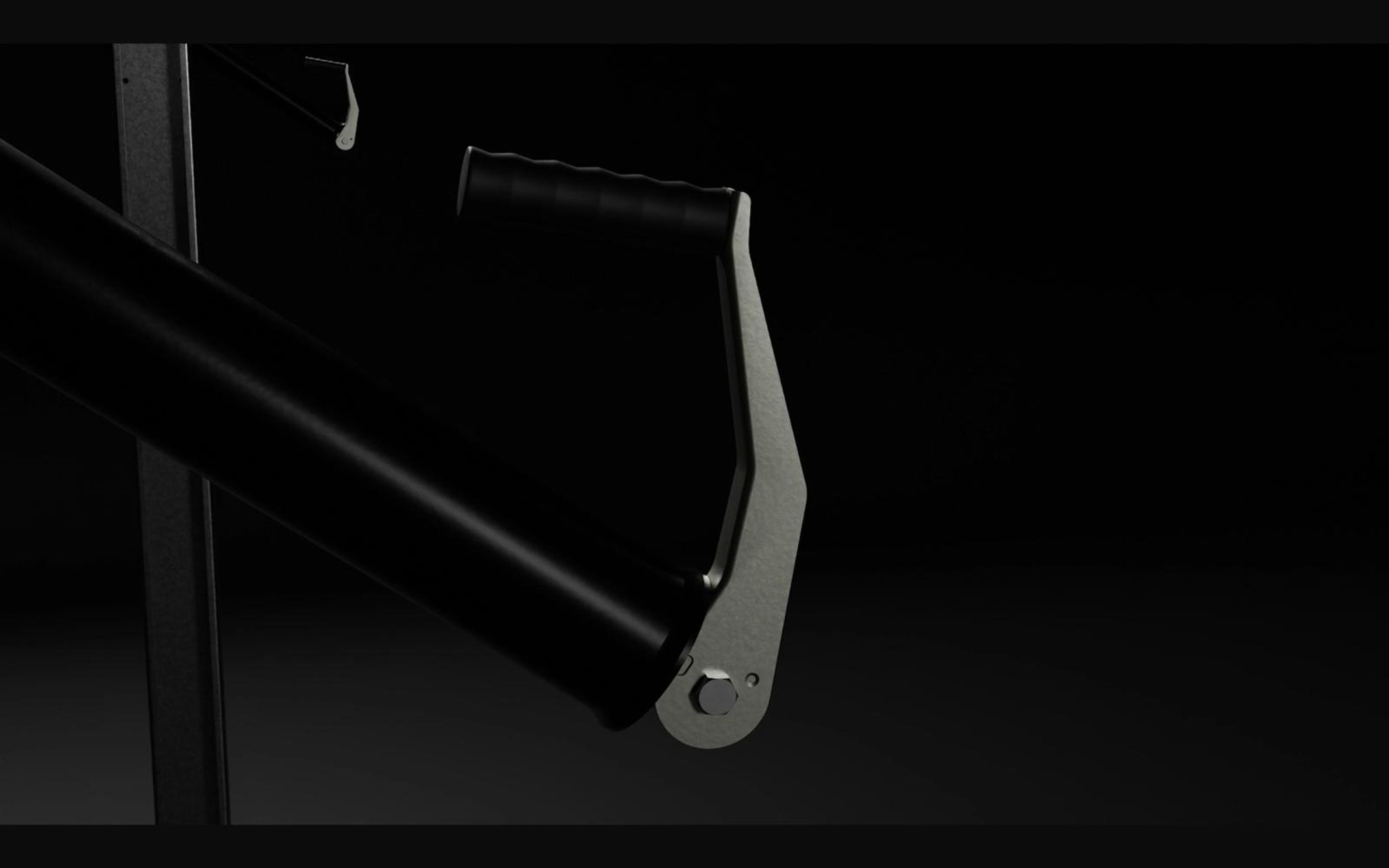 Detail of an adjustment handle on a solar mounting post