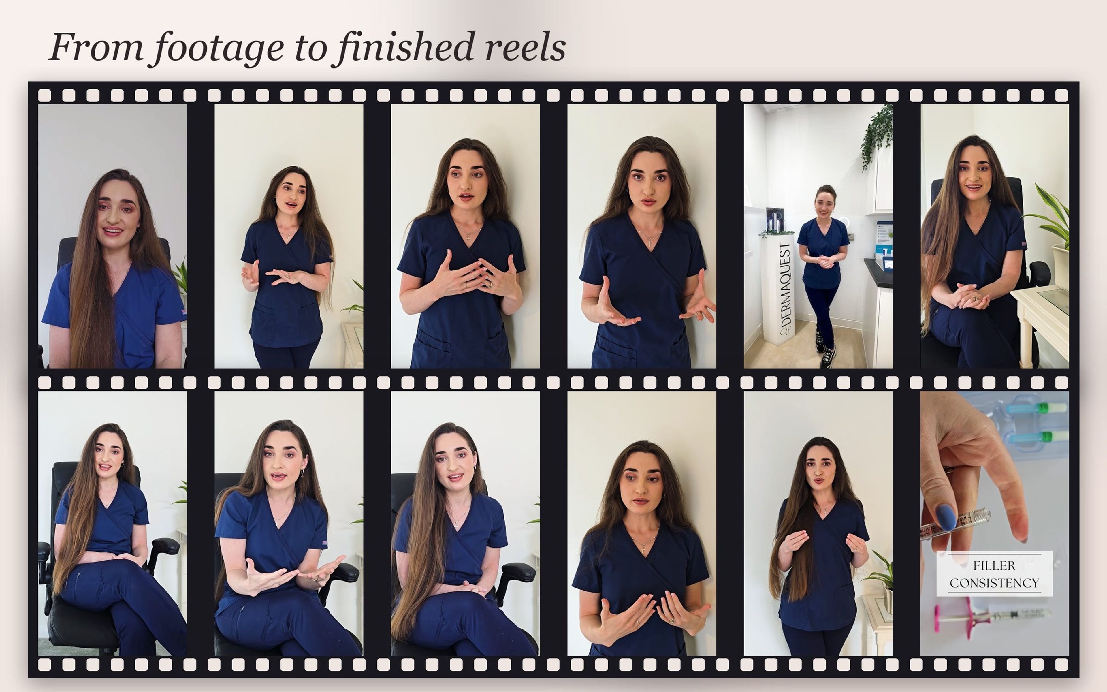 A film strip of frames from the educational reels Emily recorded in England under remote direction