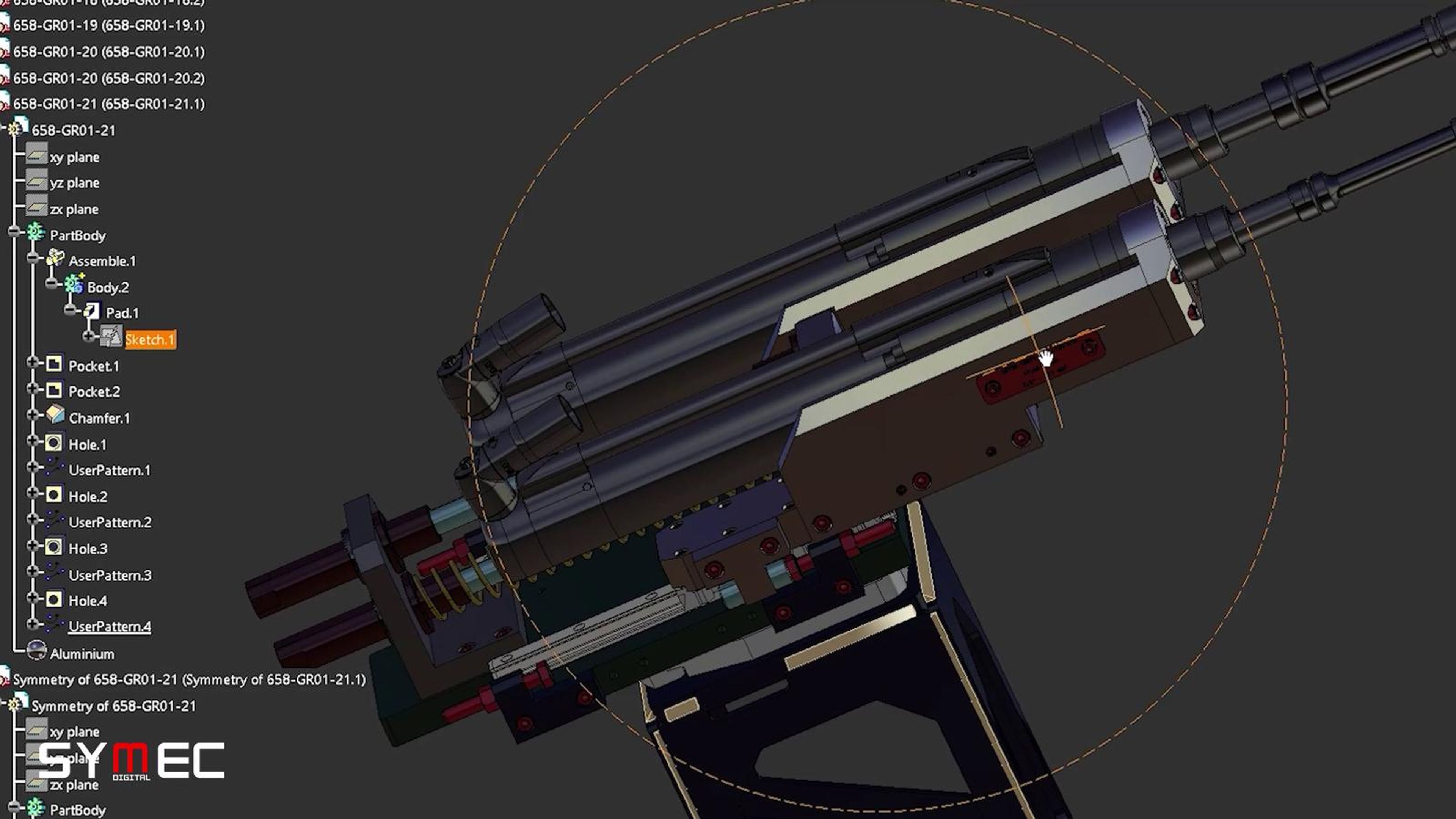 Point-cloud scan of a factory cell with a robot