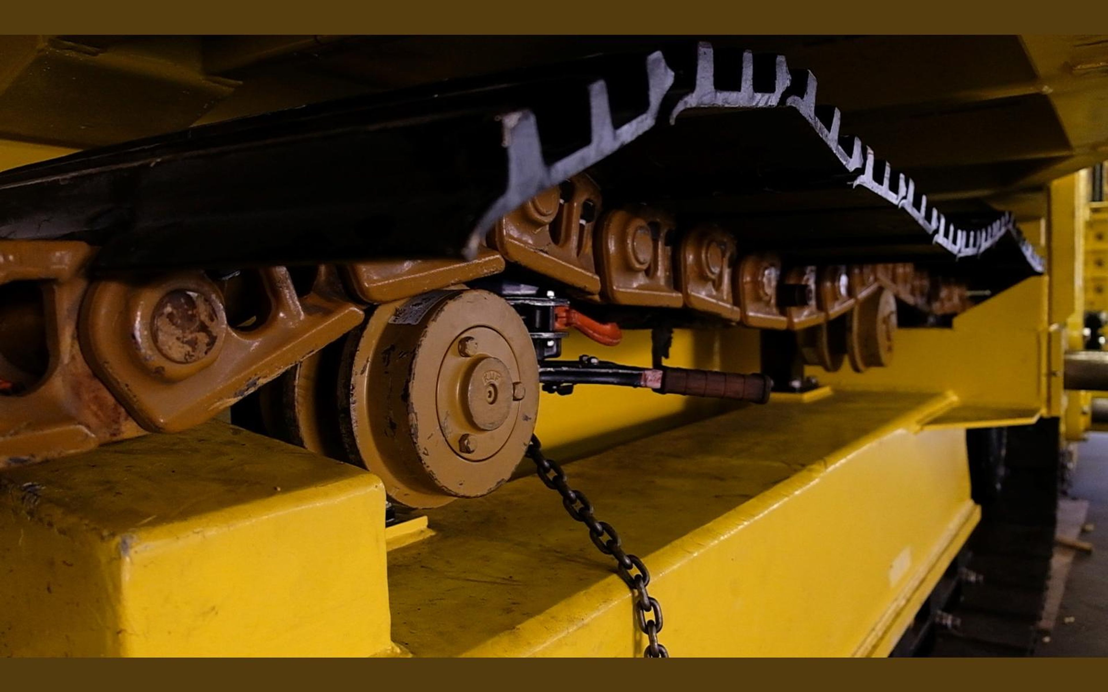 Salt harvester build, June 2022: frame, tracks and drivetrain, shoot 11