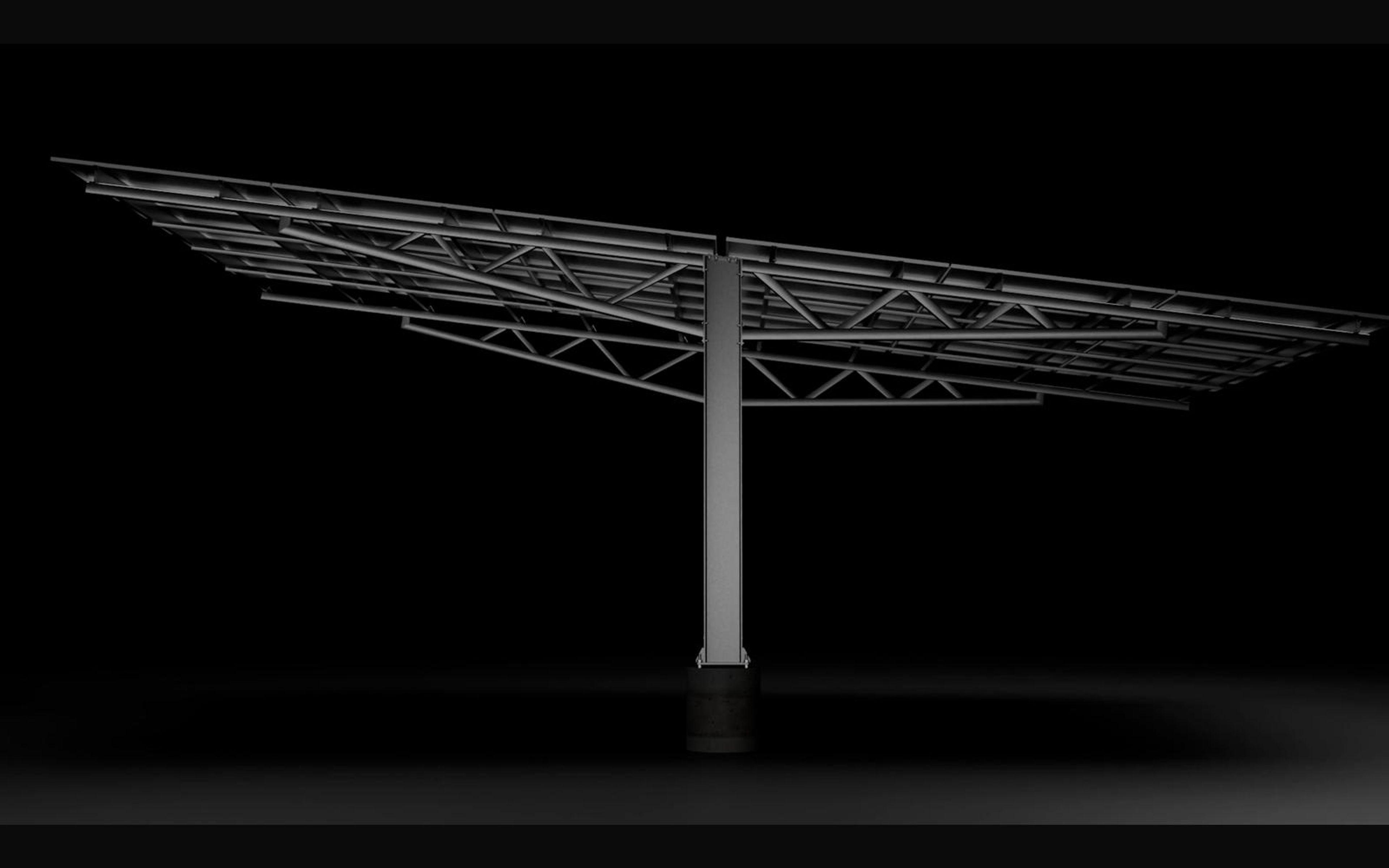 T-canopy carport seen from below