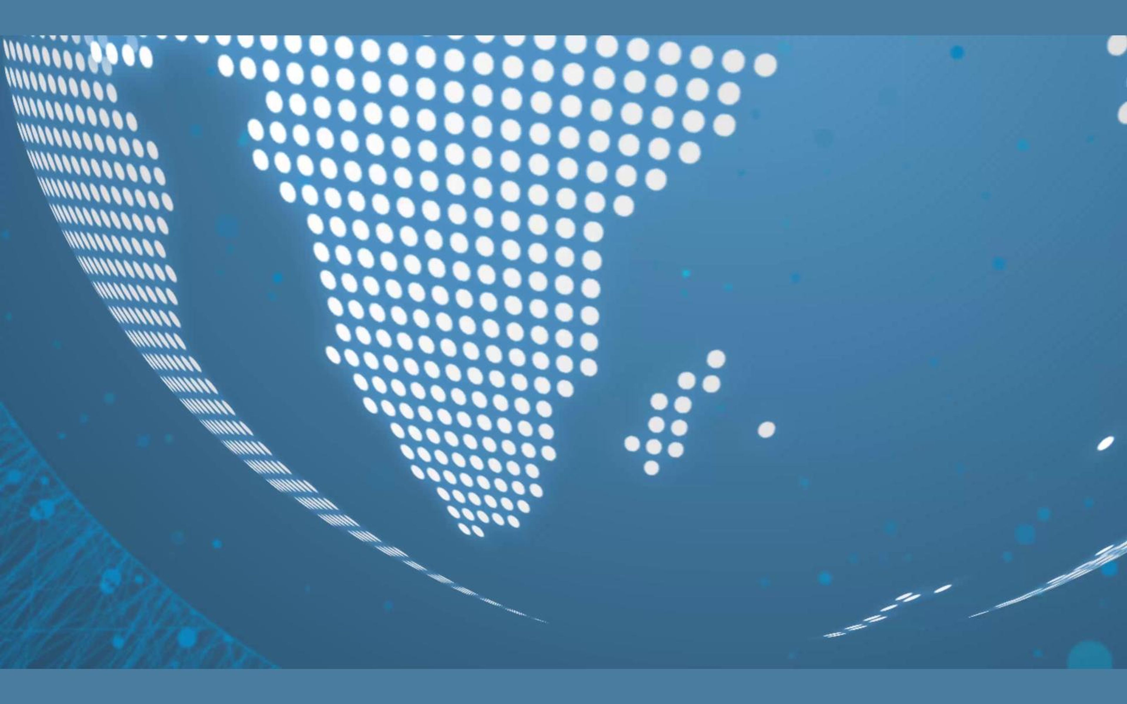 Close view of Africa on the dot-matrix globe with light streams converging
