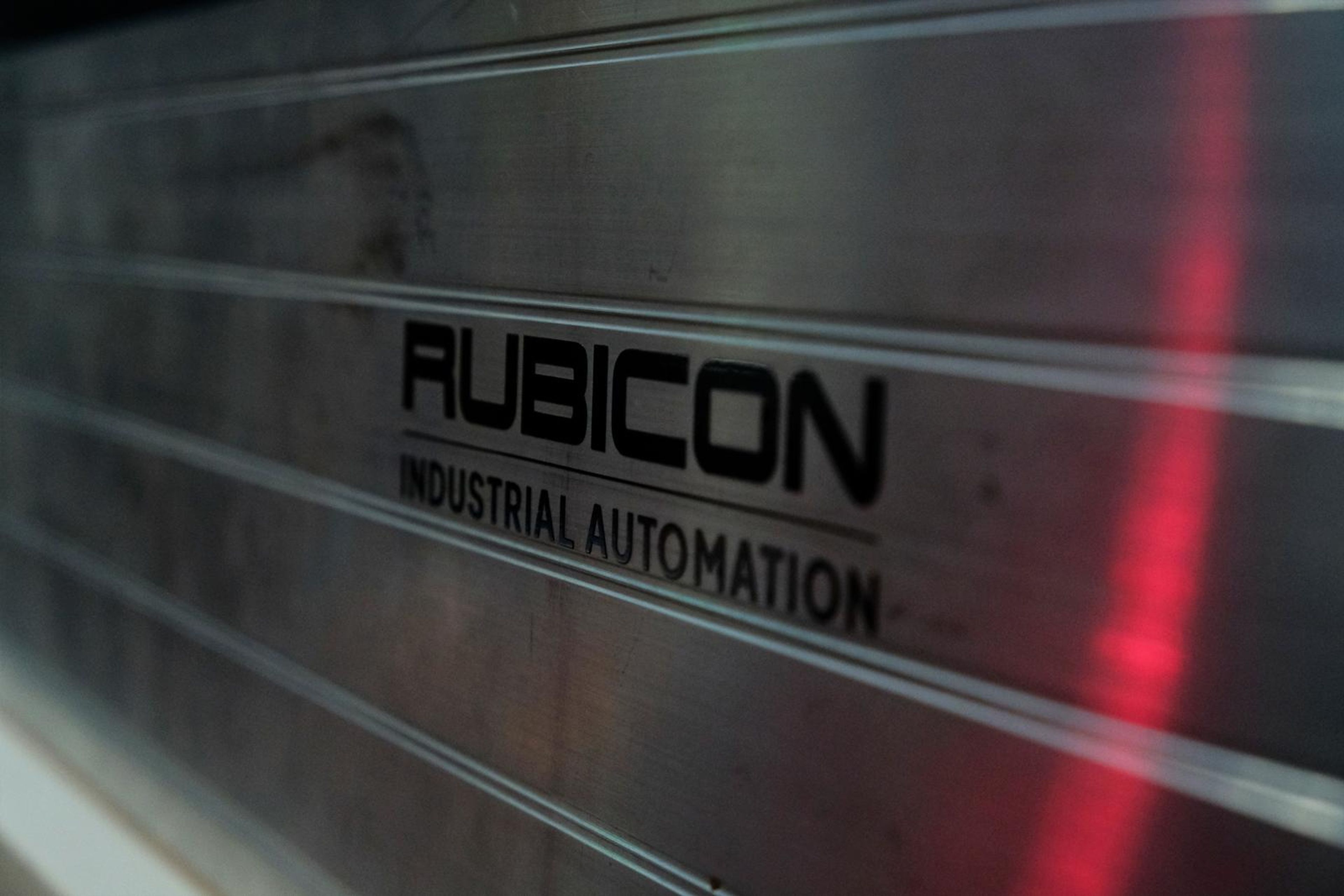 Rubicon logo on an aluminium extrusion
